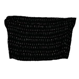 IRIS Black With Red Green Floral Design Bandeau Top Small